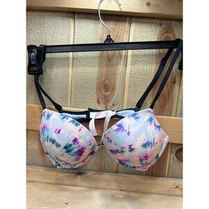 Victorias Secret PINK Super Push-Up Bra 34B Tie-Dye